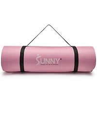 Sunny Health & Fitness Premium 1/2-Inch Extra Thick Exercise Yoga Mat Non-Slip - Pink - 74 x 24 Inches