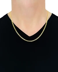 22" Curb Link Chain Necklace (3-1/6mm) in Solid 14k Gold