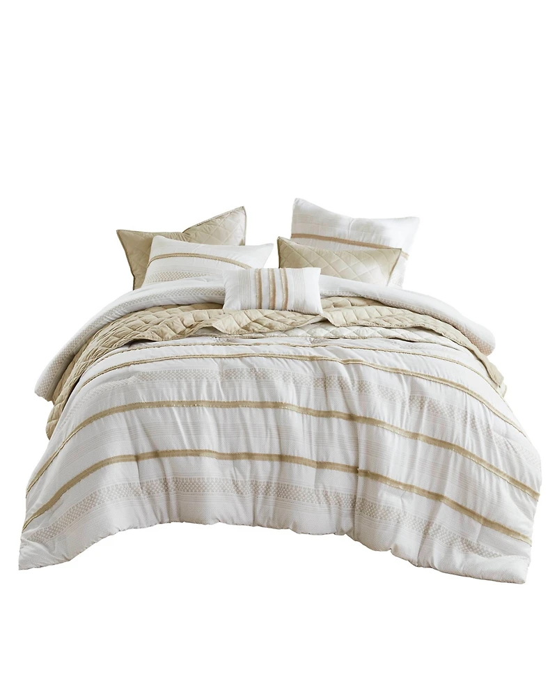 Madison Park Carolina Stripe 7-Pc. Comforter Set, King/California King