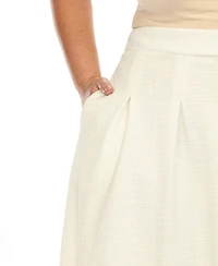 White Mark Plus Flared Tweed Skirt