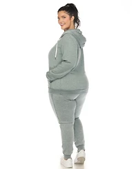 White Mark Plus Size Burnout Jogger Set