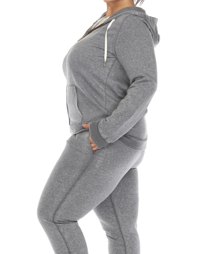 White Mark Plus Size Burnout Jogger Set