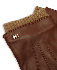 Tommy Hilfiger Men's Double Layer Cuff Leather Gloves