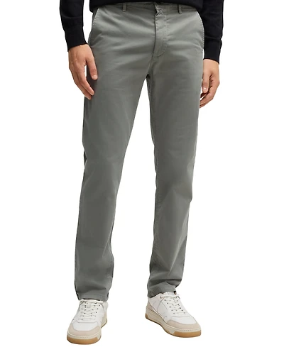 Boss by Hugo Boss Men's Stretch-Cotton Satin Slim-Fit Chinos