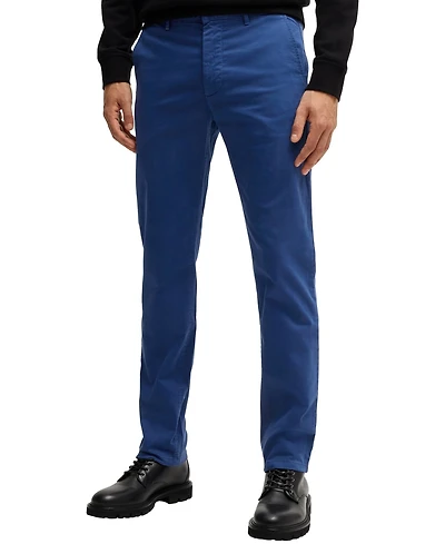 Boss by Hugo Boss Men's Stretch-Cotton Satin Slim-Fit Chinos