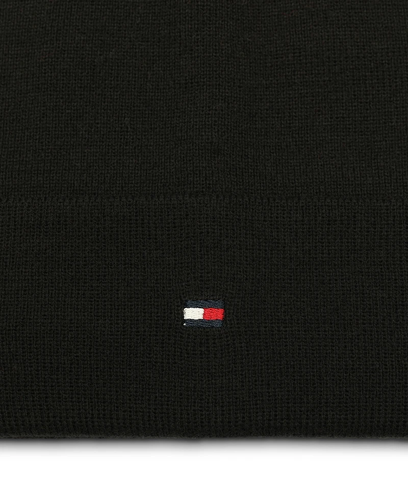 Tommy Hilfiger Men's Flag Embroidery Double Cuff Beanie