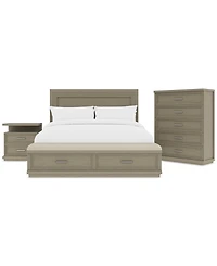 Cascade 3-Pc. Bedroom Set (King Storage Bed, Chest & Nightstand)