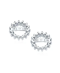 Bling Jewelry Removable Cz Halo Earring Jackets for Studs Gold Plated Sterling Silver