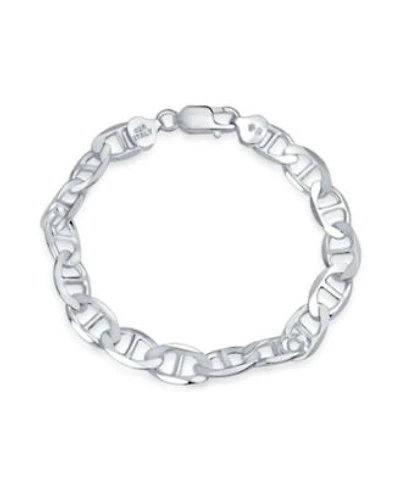 Bling Jewelry Thick Heavy Solid Sterling Silver 9MM Marine Anchor Mariner Chain Link Bracelet Inch