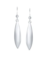 Bling Jewelry Simple Lightweight Geometric Rhombus Leaf Dangle Earrings Sterling Silver Jewelry