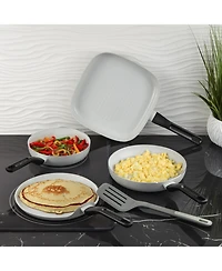 BergHOFF Leo Glints 5Pc Ceramic Nonstick Cookware Set, Spirit, Recycled