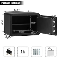 Fingerprint Safe Box Security Box w/Inner Led Light Store Cash Jewelry Guns