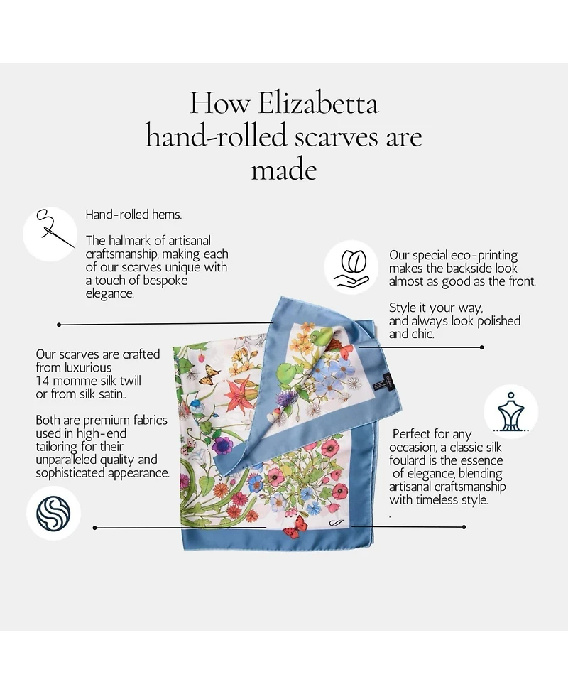 Flora - Hand Rolled Silk Foulard for Women