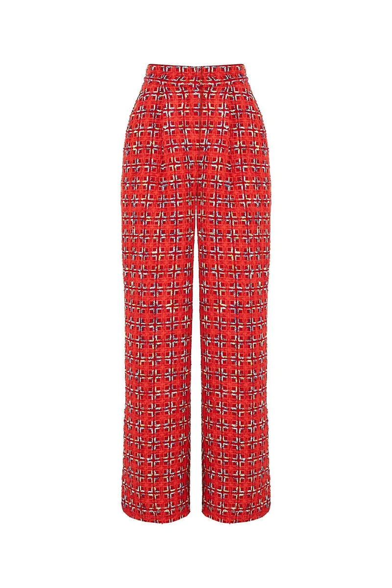 Nocturne Women's High-Waist Tweed Pants