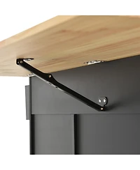 Slickblue Rolling Mobile Kitchen Island: Solid Wood Top with Locking Wheels, 52.7-Inch Width, Storage Cabinet