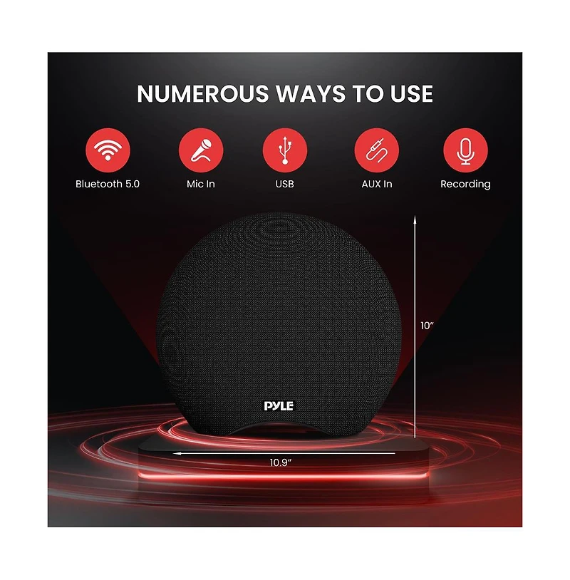 Pyle Dual 3” Portable Waterproof Bluetooth Speaker With Wireless Microphone & Remote, 280 Watt