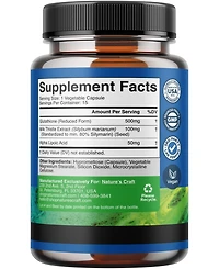 Nature's Craft Glutathione Capsules, Natural Skin Whitening Anti-Aging Benefits Reduced L-Glutathione Pills for Men & Women, Pure Antioxidant, Nature'