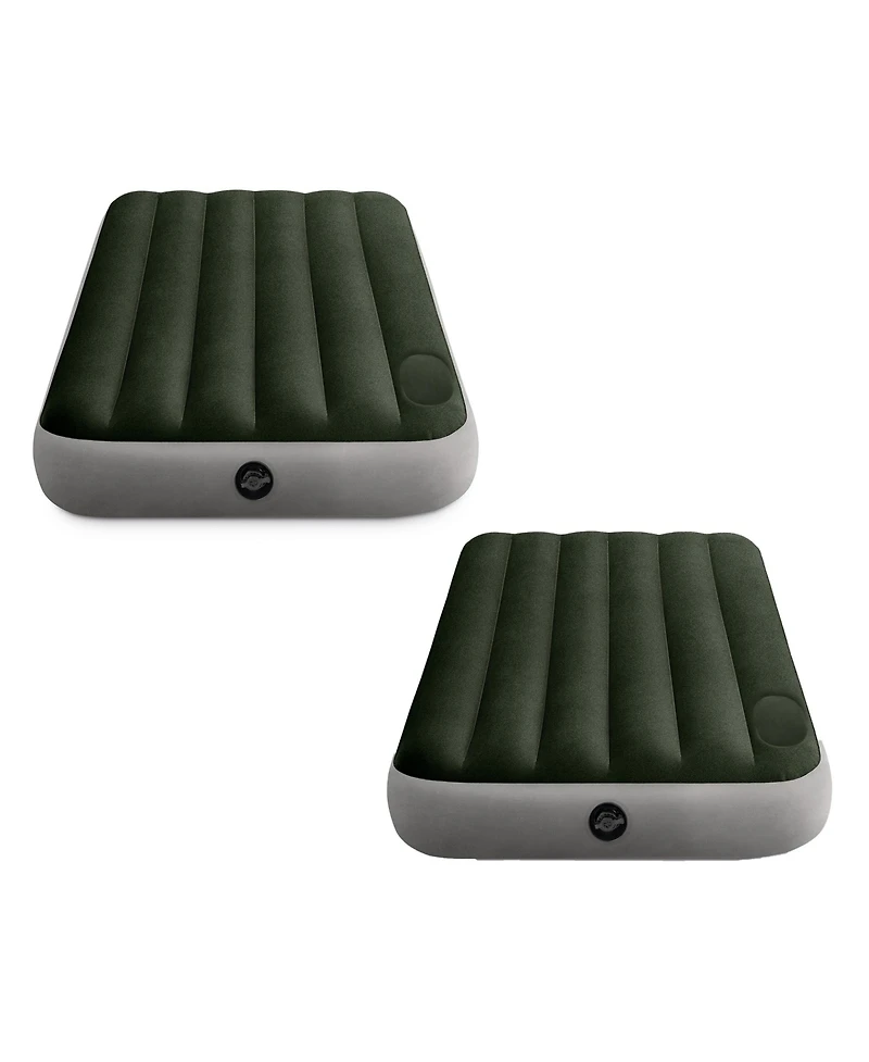 Intex Dura-Beam Standard Downy Air Mattress w/Built-In Foot Pump, Twin, 2 Pack