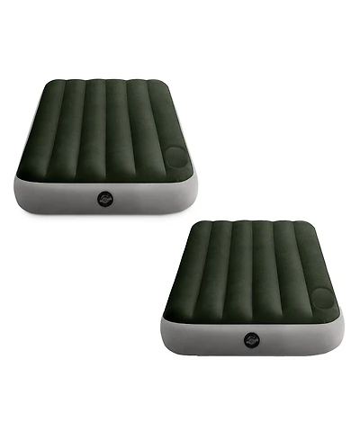 Intex Dura-Beam Standard Downy Air Mattress w/Built-In Foot Pump, Twin, 2 Pack