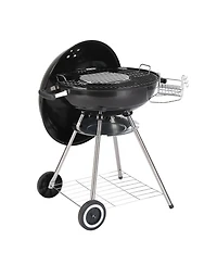 Slickblue Portable Charcoal Grill with Wheels and Storage Holder