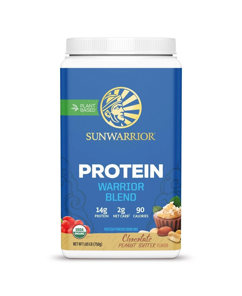 Sunwarrior Warrior Blend Protein,Plant-Based Organic Protein Powder, Chocolate Peanut Butter, Sunwarrior, 750gm