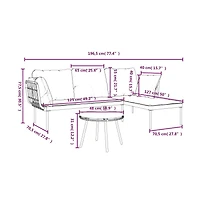 vidaXL 3 Piece Patio Lounge Set with Beige Cushions Poly Rattan
