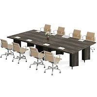 Tribesigns 5.5FT Conference Table, 63-inch Rectangle Meeting Seminar Large Wooden Business Tables for 4-6 People, Heavy Duty Pedestal