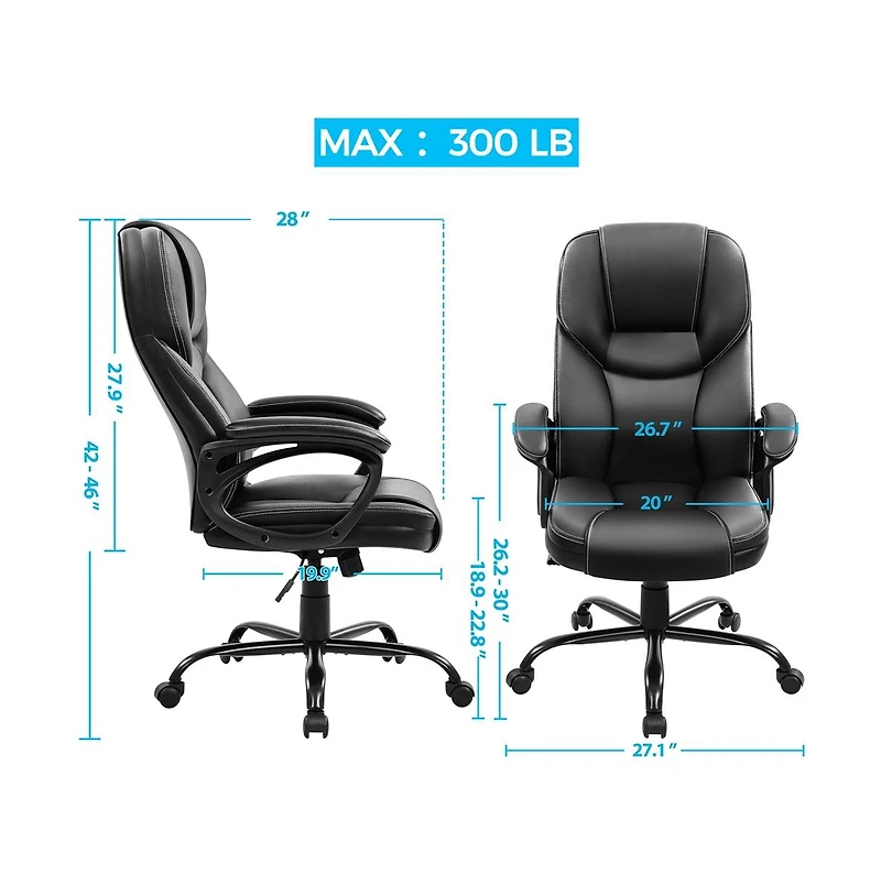 Yaheetech Faux Leather Executive Office Chair Computer Desk