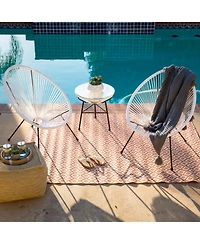 Best Choice Products 3-Piece All-Weather Patio Acapulco Bistro Furniture Set w/ Rope, Glass Top Table