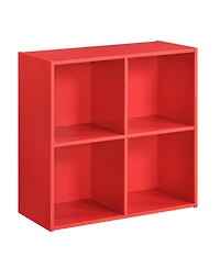 Kings Brand Furniture George 4-Cube Children's Bookcase, Kids Toy Storage Shelf Organizer for Playroom, Bedroom, Nursery School