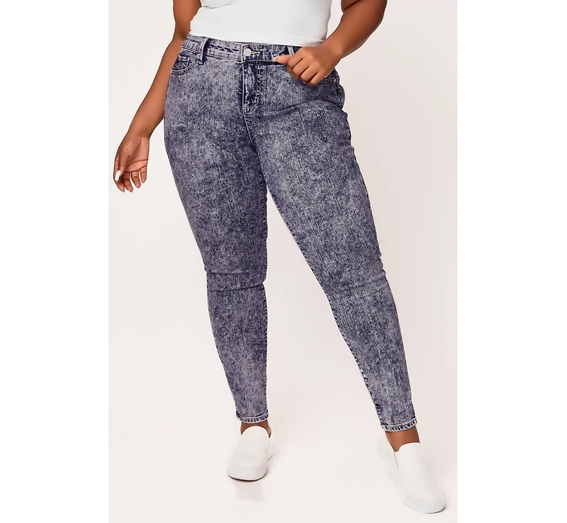 Slink Jeans Plus Mid Rise Ankle Skinny 29" Inseam