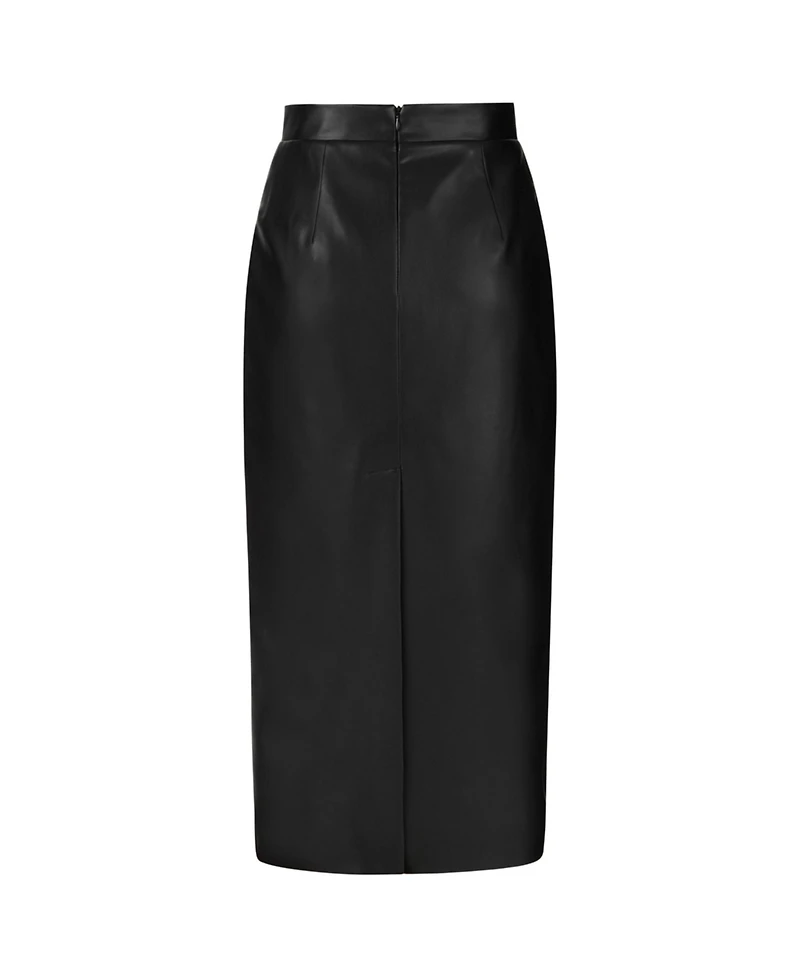 Nocturne Women's High Waist Faux Leather Skirt