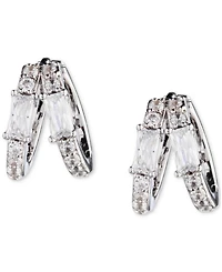 Lauren Ralph Lauren Sterling Silver Small Mixed-Cut Cubic Zirconia Split-Hoop Earrings, 0.55"