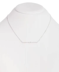 Lauren Ralph Lauren Sterling Silver Cubic Zirconia Bar Statement Necklace, 18" + 3" extender