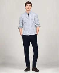 Tommy Hilfiger Men's Flex Poplin Tartan Regular-Fit Long-Sleeve Shirt