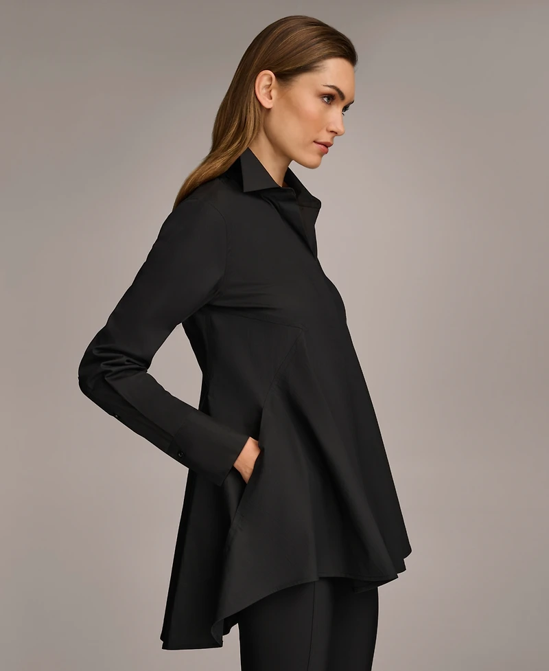 Donna Karan New York Women's A-Line Button Down Poplin Tunic