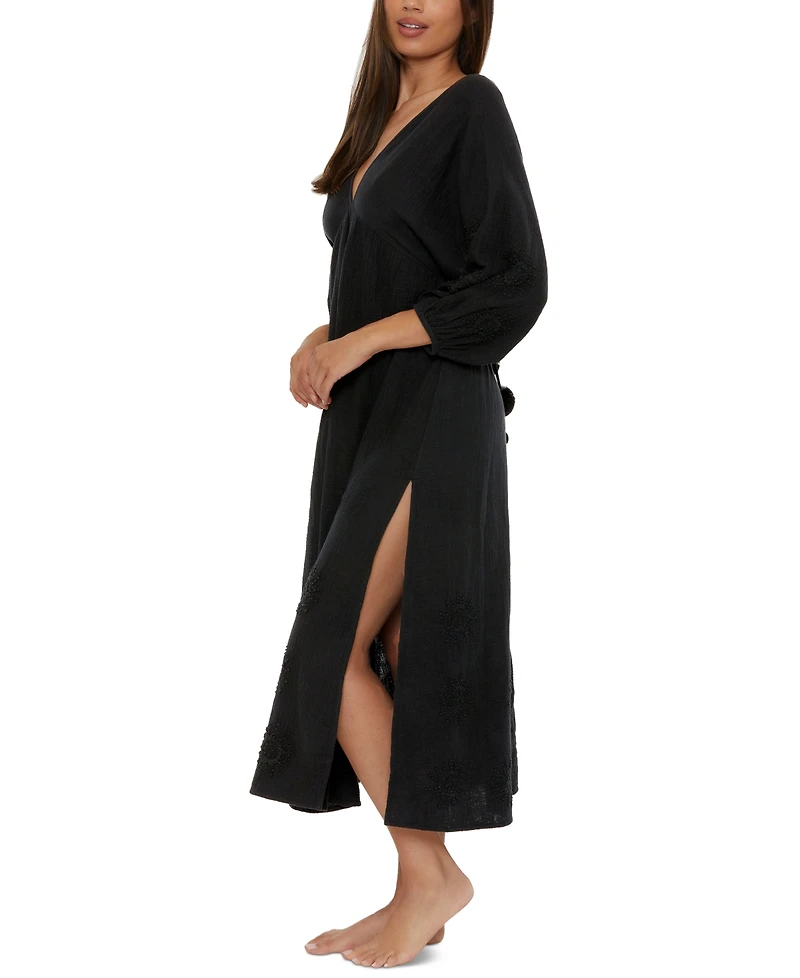 Trina Turk Women's Serene Cotton Gauze Back-Cutout Cover-Up Dress