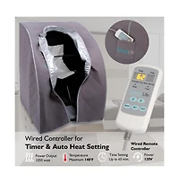SereneLife Compact & Portable Infrared Sauna With Foldable Chair and Foam Floor Cushion (Gray)