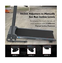 SereneLife Home Fitness Smart Treadmill with Bluetooth and Manual Incline