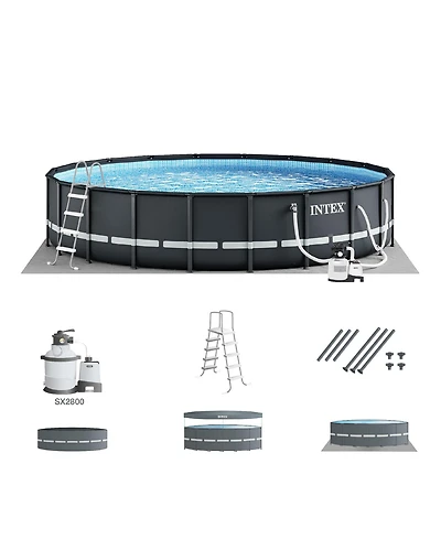 Intex Ultra Frame 26 Foot x 52 Inch Round Above Ground Outdoor Swimming Pool Set