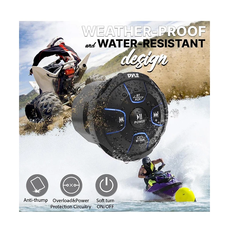 Pyle Amplified Wireless Bluetooth Audio Controller, Waterproof, 800 Watt