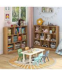 10-Cube Bookcase for Kids 41"Wooden Toy Storage Organizer Kid s Room