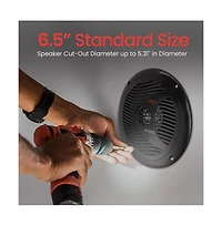 Pyle 6.5" Waterproof Marine Speakers, Full Range, 150 Watt, Black