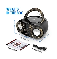 Pyle Portable Cd Player Boombox With Bluetooth, Am/Fm Radio & Usb, 50 Watt