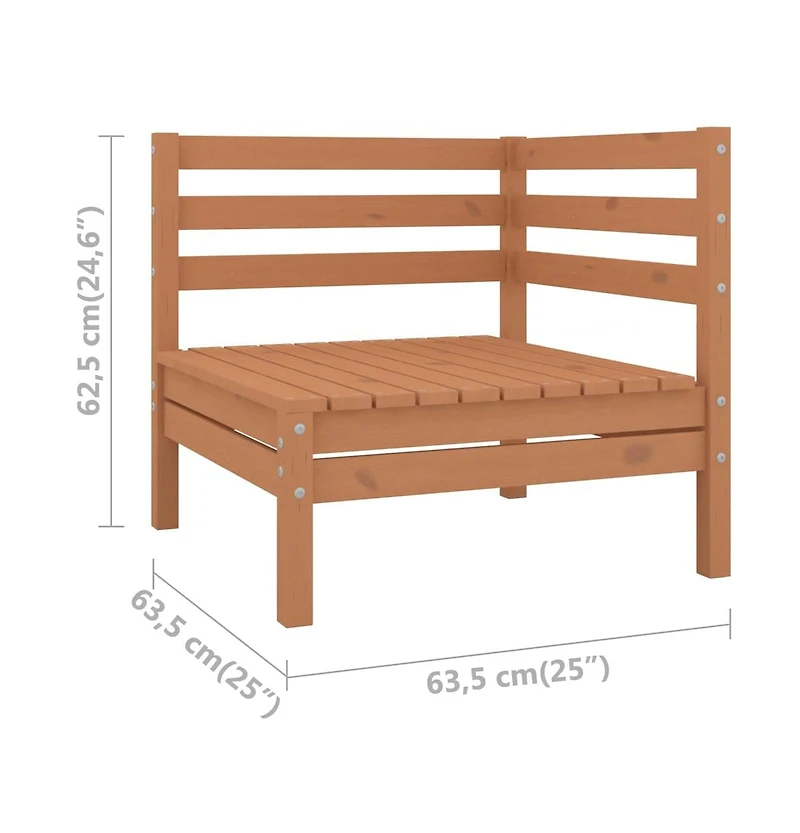 vidaXL 4 Piece Patio Lounge Set Solid Wood Pine Honey Brown