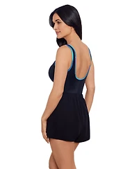 ShapeSolver Sport by Penbrooke Women's Shape Solver Sporty Shirred Zipper Jogger One Piece Swimsuit