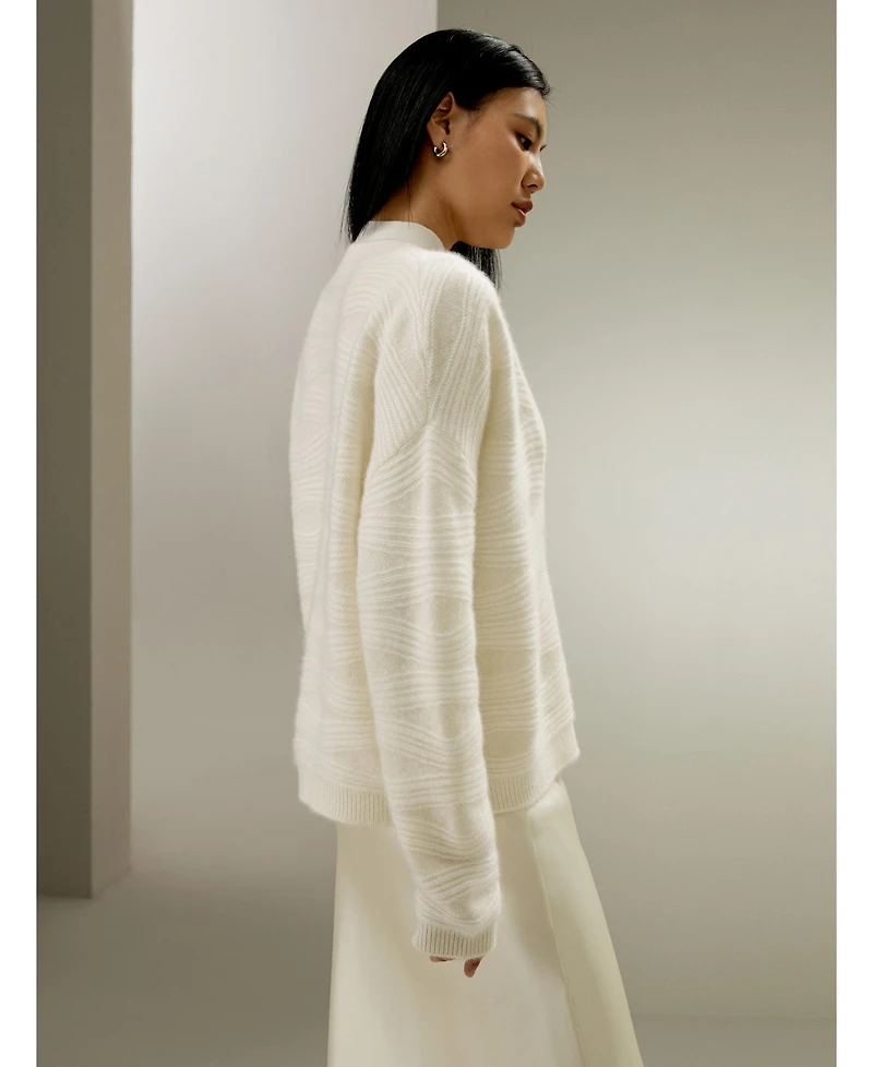 Lilysilk Women's Elegant V-Neck Cashmere Cardigan