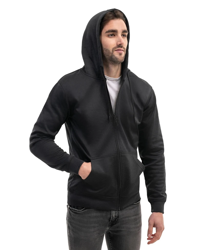 Mio Marino Men's Premium Zip-Up Hoodie for Men with Smooth Silky Matte Finish & Cozy Fleece Inner Lining Sweater Hood