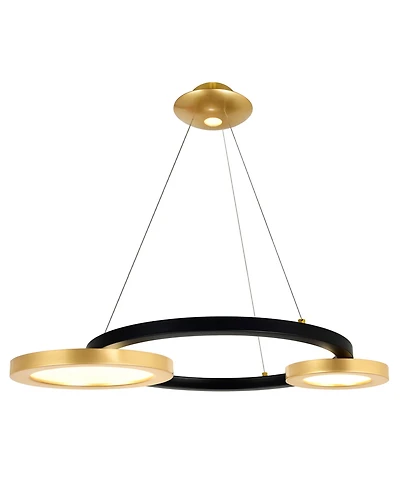 Cwi Lighting 4" Metal Deux Lunes Led Chandelier