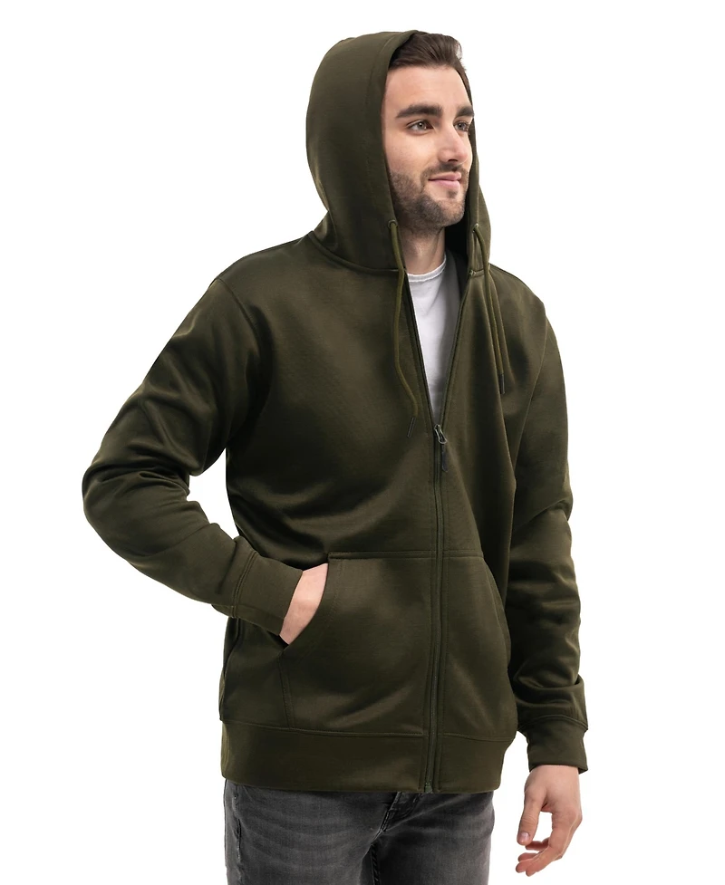 Mio Marino Men's Premium Zip-Up Hoodie for Men with Smooth Silky Matte Finish & Cozy Fleece Inner Lining Sweater Hood